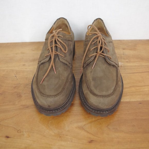 Men\'s Italian Made Brown Leather Nubuck Walking Style Oxfords Size 9 main image 10